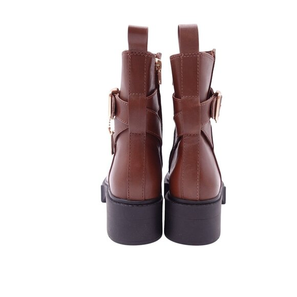 NWOB Coach Lacey Buckled Lug Sole Engineer Boots Sz 7B Brown Leather CB995 - Picture 7 of 14